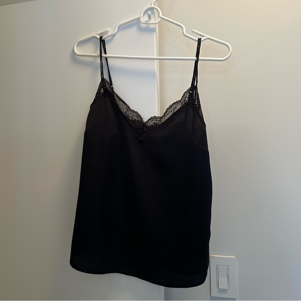 A&F lace trim double strap cami